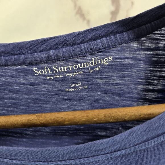 Soft Surroundings T Shirt Womens Small Purple Long Sleeve Layered Tiered Ruffle - Picture 3 of 11